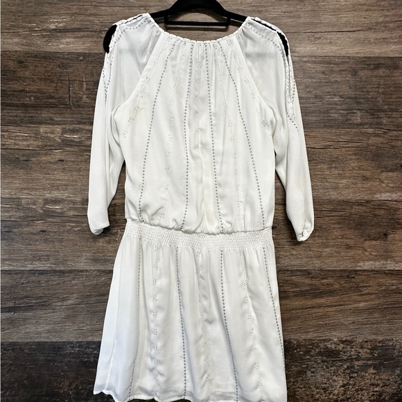 White House Black Market Cream White Off-the-Shoulder Bishop Sleeve Sundress - Picture 2 of 16